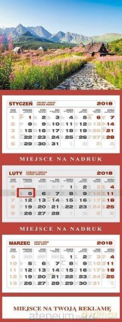 Kalendarz 2018 Ścienny Trójdzielny Tatry [KALENDARZ]