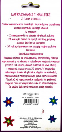 Naprasowanki i naklejki imienne - Julia
