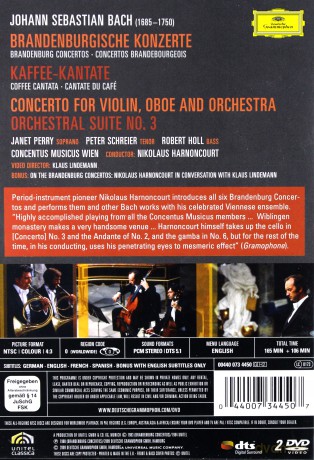 Nikolaus  Harnoncourt: Bach:Brandenburg Concertos Bwv 1046-1051 [2DVD]