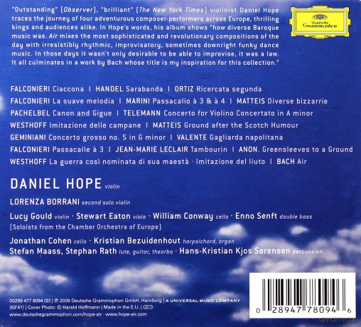 Daniel Hope: Air A Baroque Journey (digipack) [CD]