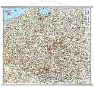 Polska. Mapa ścienna samochodowa 1:650 000
