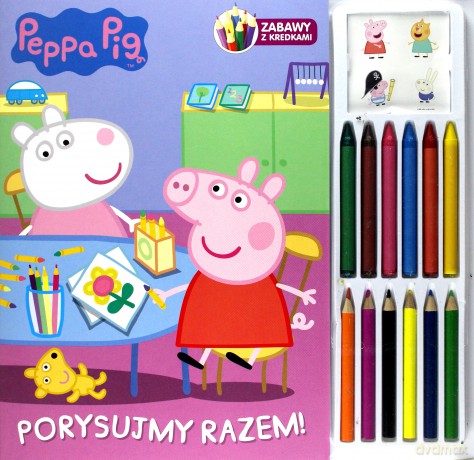 Świnka Peppa. Zabawy z kredkami. Porysujmy razem! [KSIĄŻKA]