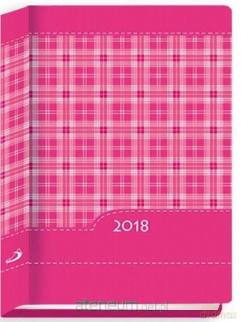 Terminarz 2018 - B7 Kolorowy - kratka różowa [KALENDARZ]