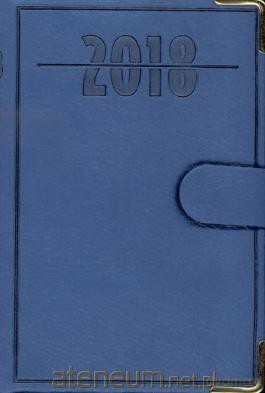 Terminarz 2018 - B7 Lux Złocony z zapinką niebieski [KALENDARZ]