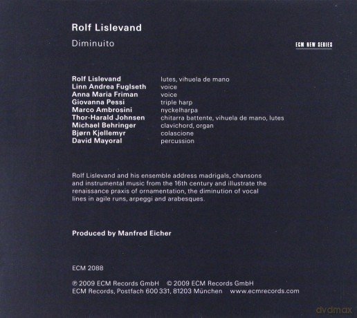 Rolf Lislevand: Diminuito [CD]