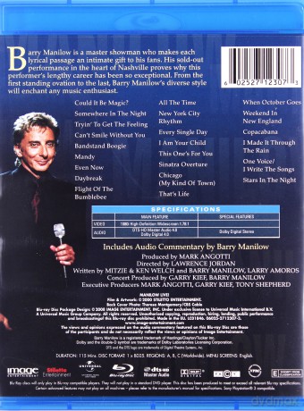 Barry Manilow: Manilow Live! Blu-Ray [Blu-Ray]