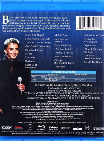 Barry Manilow: Manilow Live! Blu-Ray [Blu-Ray]