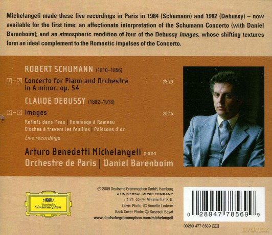Arturo Benedetti Michelangeli: Schumann:Piano Conc./Debussy:Images [CD]