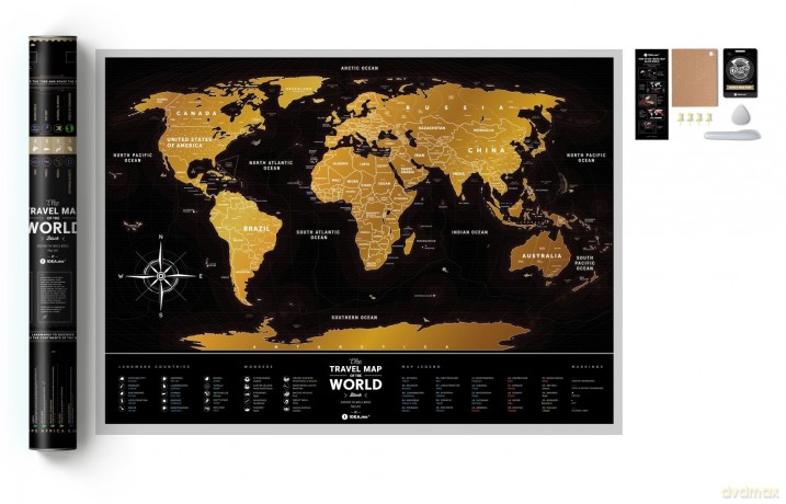 Mapa zdrapka Świat Travel map black World