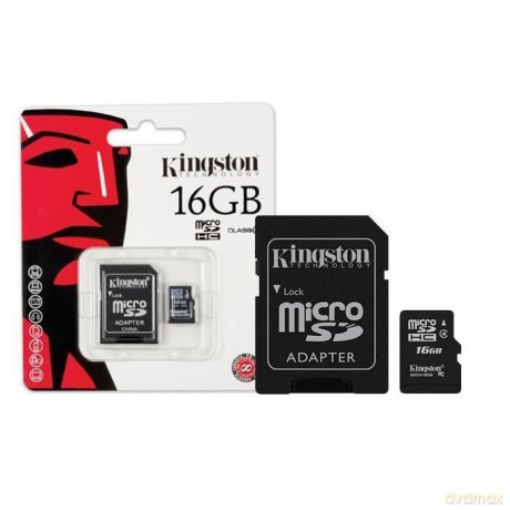 Karta pamięci Kingston microSDHC 16 GB z adapterem 4 klasa