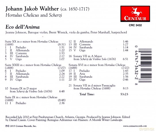 Eco dell'Anima: Johann Jakob Walther: Hortulus Chelicus and Scherzi [CD]