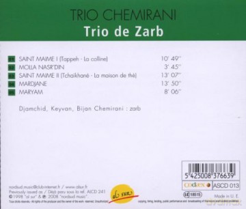 Trio Chemirani: Trio De Zarb [CD]
