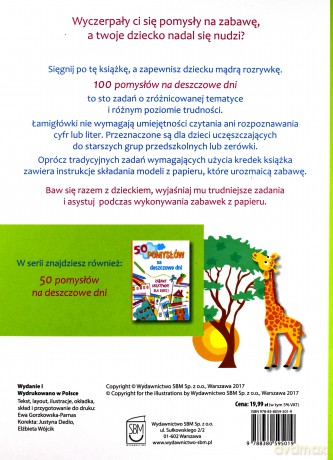 100 pomysłów na deszczowe dni - Ewa Gorzkowska-Parnas [KSIĄŻKA]