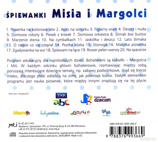 Miś i Margolcia: Śpiewanki Misia i Margolci (digibook) [CD]