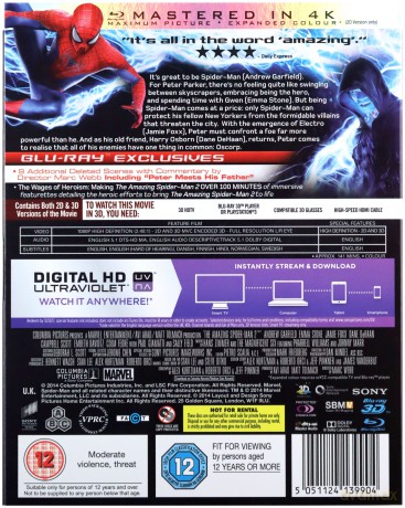 Amazing Spiderman 2 [Blu-Ray 3D]+[Blu-Ray]