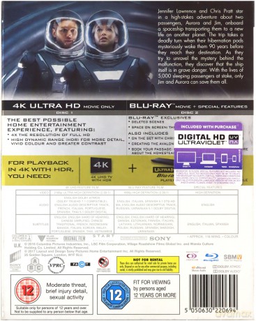 Passengers (Pasażerowie) [Blu-Ray 4K]+[Blu-Ray]