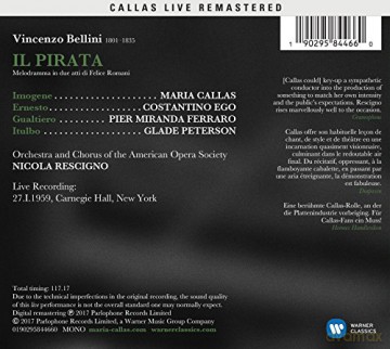 Maria Callas: Bellini: Il Pirata (New York, 27/01/1959) [2CD]
