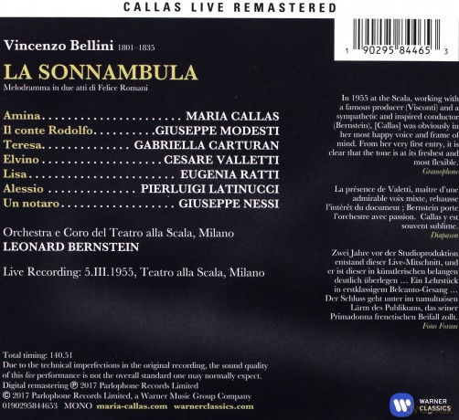 Maria Callas: Bellini: La Sonnambula (Milano, 05/03/1955) [2CD]