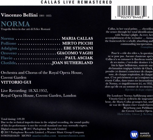 Maria Callas: Bellini: Norma (London, 18/11/1952) [2CD]