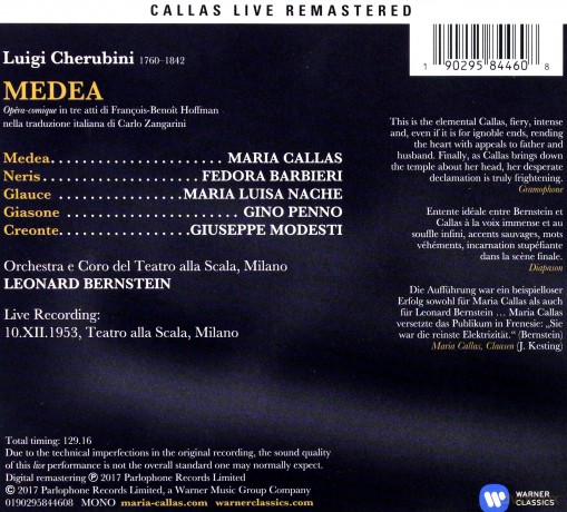 Maria Callas: Cherubini: Medea (Milano, 10/12/1953) [2CD]