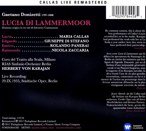 Maria Callas: Donizetti: Lucia Di Lammermoor (Berlin, 29/09/1955) [2CD]