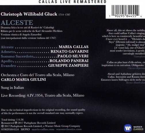 Maria Callas: Gluck: Alceste (Milano, 04/04/1954) [2CD]
