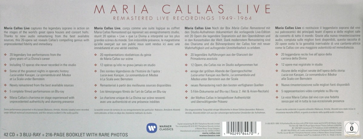 Maria Callas: Maria Callas Live Remastered Live Recordings 1949-1964 [45CD]