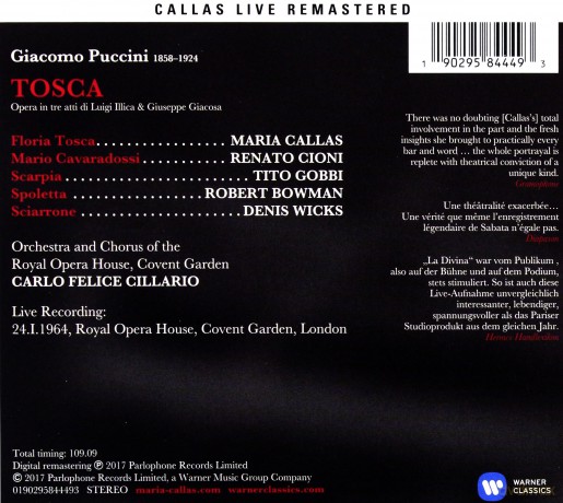 Maria Callas: Puccini: Tosca (Covent Garden, 24/01/1964) [2CD]
