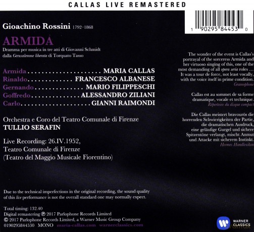 Maria Callas: Rossini: Armida (Firenze, 26/04/1952) [2CD]