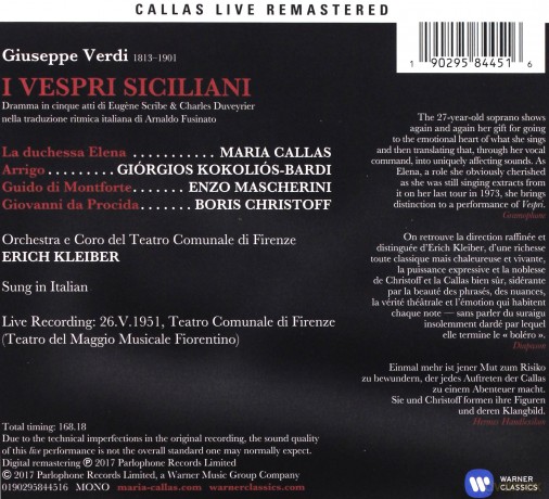 Maria Callas: Verdi: I Vespri Siciliani (Firenze, 26/05/1951) [3CD]