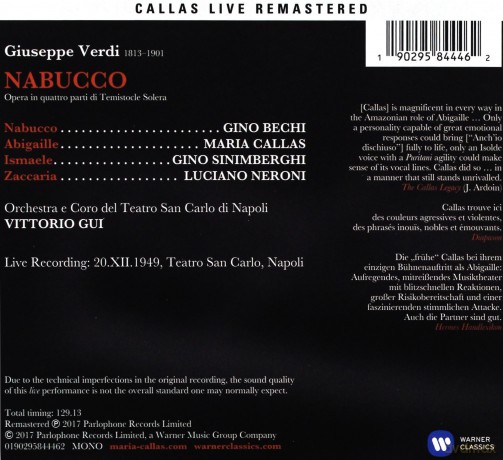 Maria Callas: Verdi: Nabucco (Napoli, 20/12/1949) [2CD]