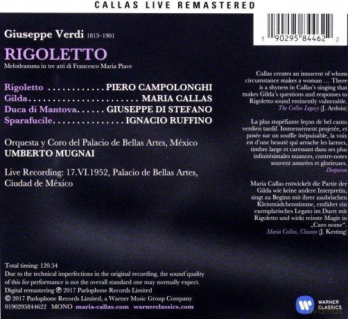 Maria Callas: Verdi: Rigoletto (Mexico, 17/06/1952) [2CD]