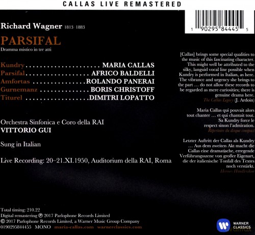 Maria Callas: Wagner: Parsifal (Roma, 20-21/11/1950) [3CD]