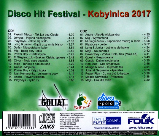 Lato 2017 Hity na Lato / Disco Polo Hit Festival - Kobylnica 2017 Pakiet [4CD]