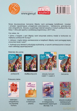 Język polski Szkoła podstawowa 7/1 Między Nami ćwiczenie wersja A [KSIĄŻKA]
