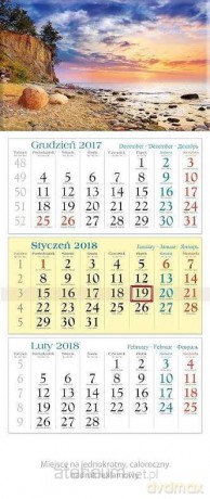 Kalendarz trójdzielny 2018 - Bałtyk KT2 [KALENDARZ]
