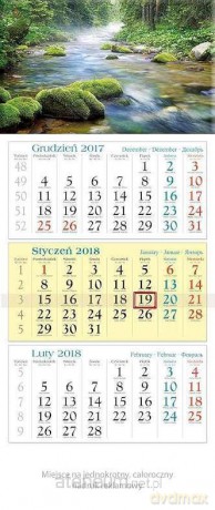 Kalendarz trójdzielny 2018 - Las KT8 [KALENDARZ]