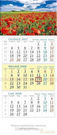 Kalendarz trójdzielny 2018 - Maki KT5 [KALENDARZ]
