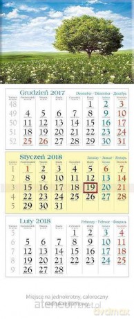 Kalendarz trójdzielny 2018 - Wiosna KT13 [KALENDARZ]