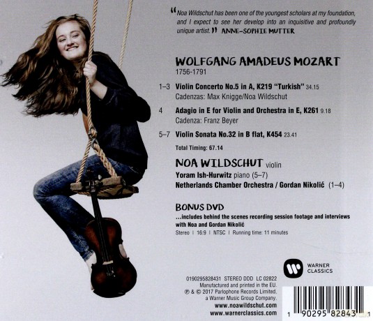 Noa Wildschut: Mozart: Sonata 454, Violin Concerto No. 5, Adagio In E Kv 261 [CD]