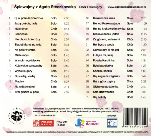 Chór dziecięcy Agaty Steczkowskiej: Śpiewamy z Agatą Steczkowską [CD]