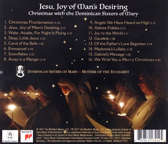 Mot Dominican Sisters of Mary: Jesu, Joy of Man's Desiring: Christmas with The Dominican Sisters of Mary [CD]