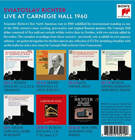 Sviatoslav Richter: Sviatoslav Richter Live at Carnegie Hall [13CD]
