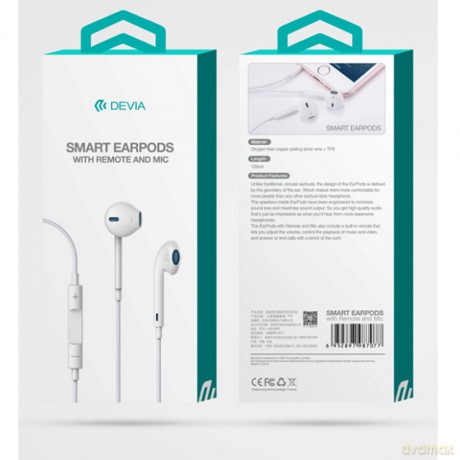 Słuchawki przewodowe DEVIA Smart EarPods white