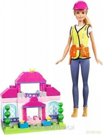 Barbie Lalka Budowniczy + zestaw 50 klocków