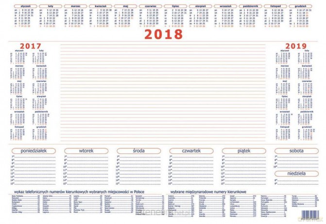 Kalendarz 2018 - Biuwar B3 Mały [KALENDARZ]