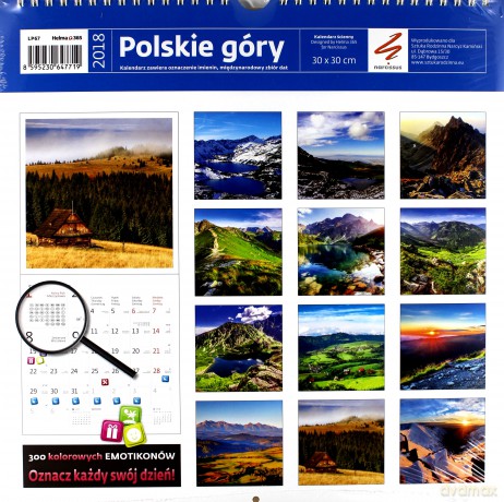 Kalendarz 2018 30x30 Polskie Góry [KALENDARZ]