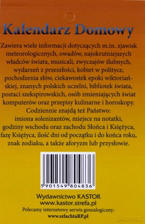 Kalendarz zdzierak 2018 - Kalendarz Domowy KL4 [KALENDARZ]