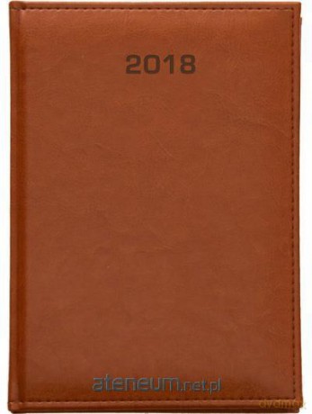 Książkowy A5 dzienny 2018 - Nebraska jasny brąz [KALENDARZ]