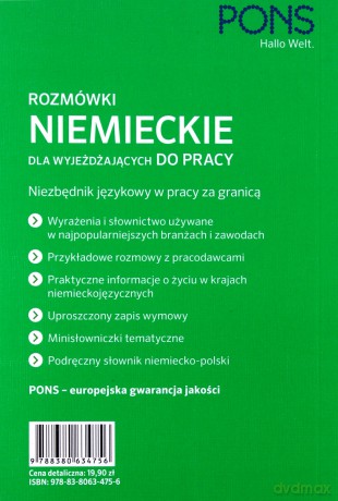 Rozmówki niemieckie dla wyjeżdżających do pracy [KSIĄŻKA]